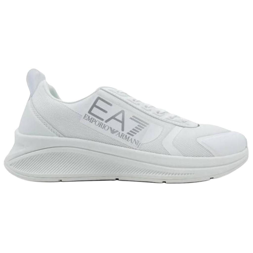 Emporio Armani EA7 Fabric Logo Print Low-Top Slip-Resistant Sports Casual Shoes Unisex Sneaker White X8X125XK303M696