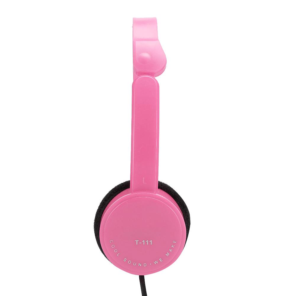 Foldable Wired Stereo Headset Children Headphone with Microphone for Smartphone TabletPink