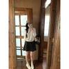 Kumikumi Gentle Wind Set White Knit Cardigan Women Inner Wear Vest Autumn Floral Skirt Three-Piece Set
