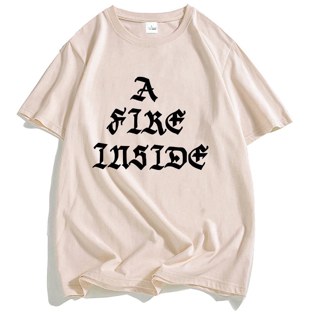 AFI Faces Ivory Tee A Fire Inside Letter Print T-shirt Summer Cotton Men Women Tshirts Fashion Unisex Streetwear Hip Hop TShirt