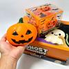 Large Halloween-Themed Rubber Squishy Ghost & Pumpkin Head Stress-Relief Toy