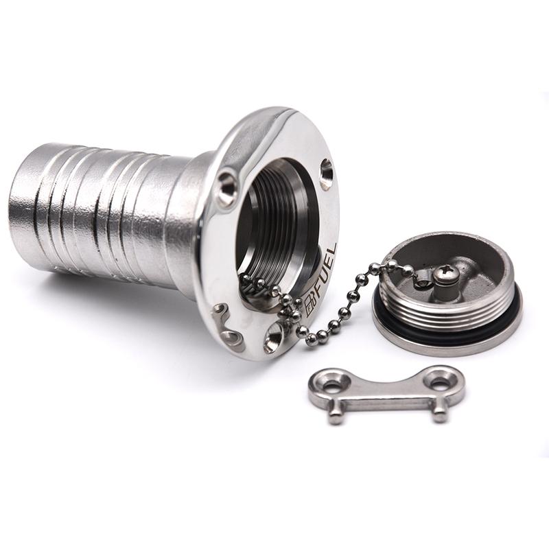 Stainless Steel Fuel Gas Water Waste Tank Deck Fill Filler Spare Cap Key Replace Plate Tool for Boat Marine Yacht 1.5/2"