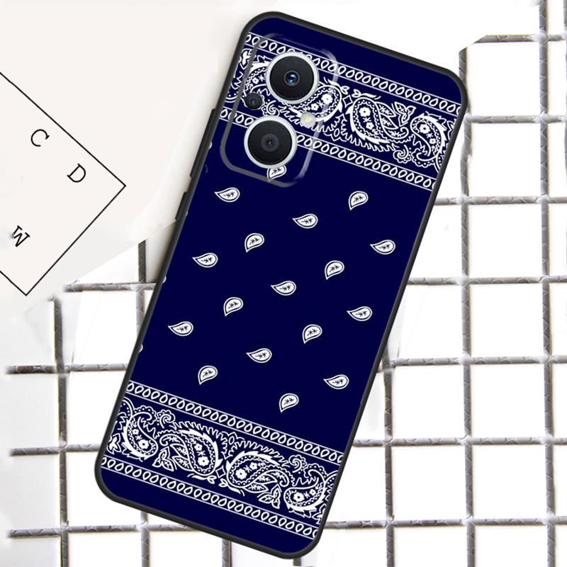 Blue Bandana Phone Case For OPPO Reno 14F 13F 12F 11F 10 Pro 8T 7 8 Lite OPPO Find X8 X6 X5 X9 Pro Cover