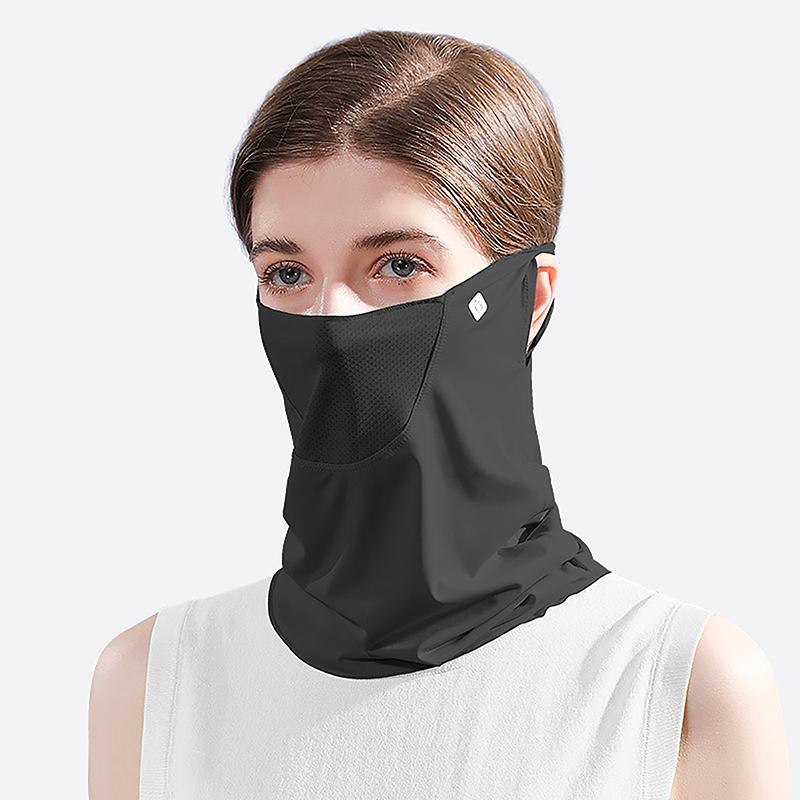 Ice Silk Sunscreen Mask Women Summer Anti-Uv Quick-Drying Face Cover Scarf Breathable Lady Neck Protection Hanging Ear Headband