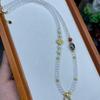 Thailand Amulet Crystal Beaded Necklace with Thangka Buckle and Jade Pendant