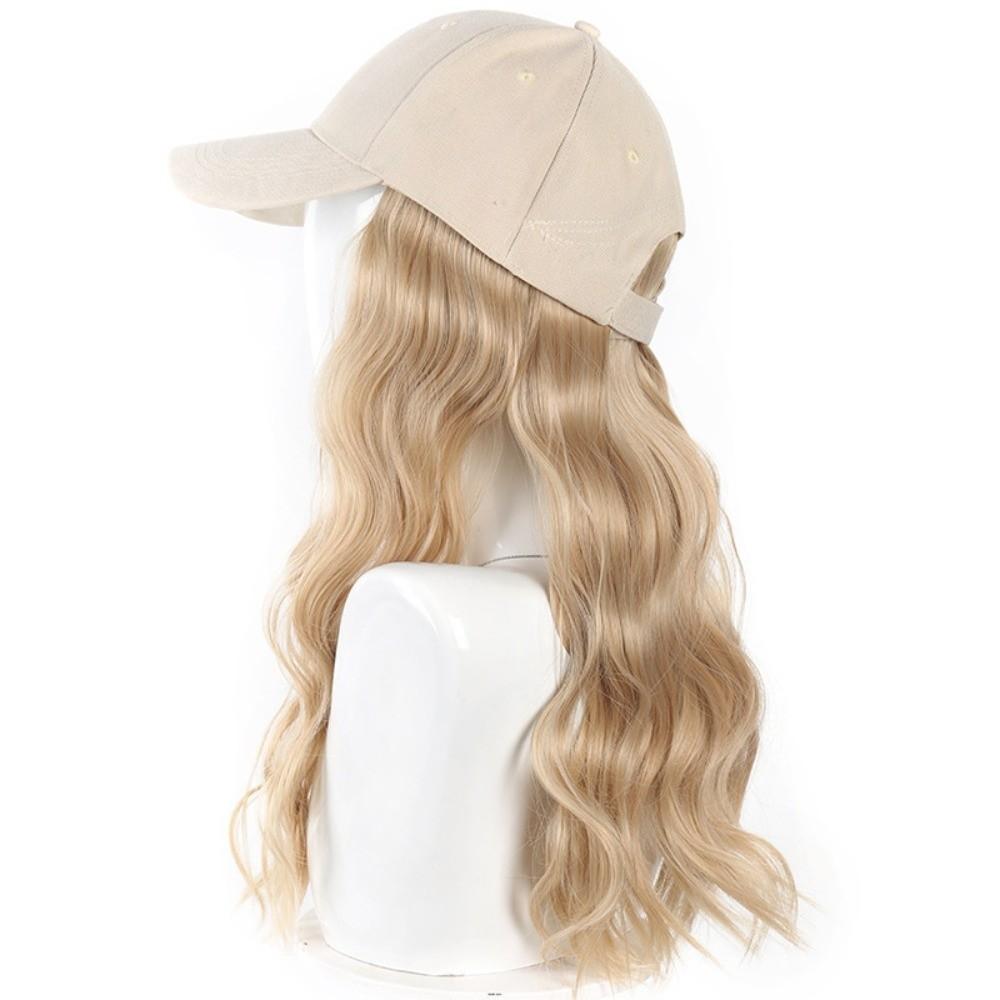 All-in-One Design Long Wavy Curly Hair Adjustable Baseball Cap Hair Extension  Daily Use