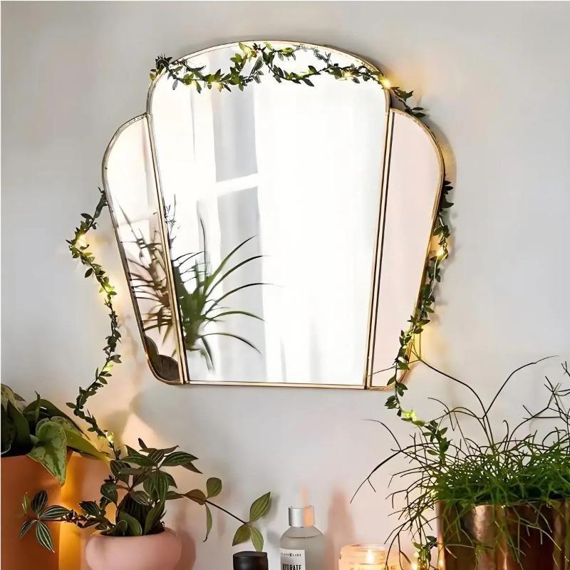 Artificial Green Leaf String Lights, Battery Powered LED Simulation Flower Greenery Garland, Fairy Lights for Wedding Room Indoor Wall Home Decor