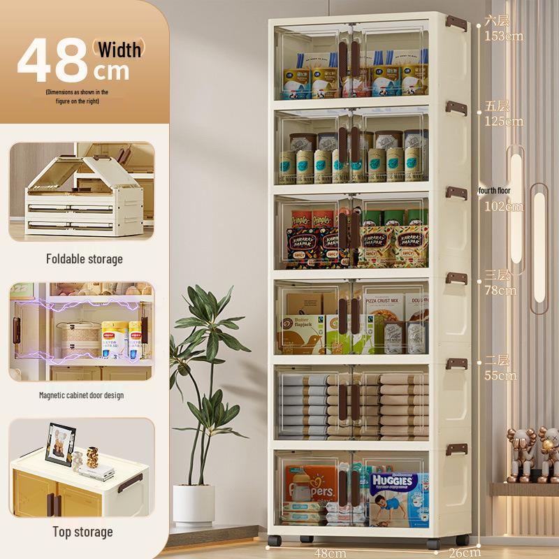 Curated No-Assembly Snack & Clothing Storage Box for Home & Bedroom 1 Layer (No Universal Wheel, With Small Wheels)