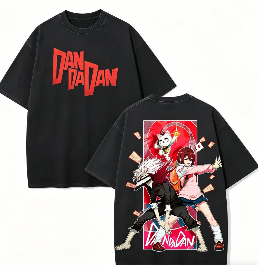 Dan Da Dan Anime Lover Washed T-shirt Year round clothing high quality personality Clothes Plus Size Unisex New Model Couples tee
