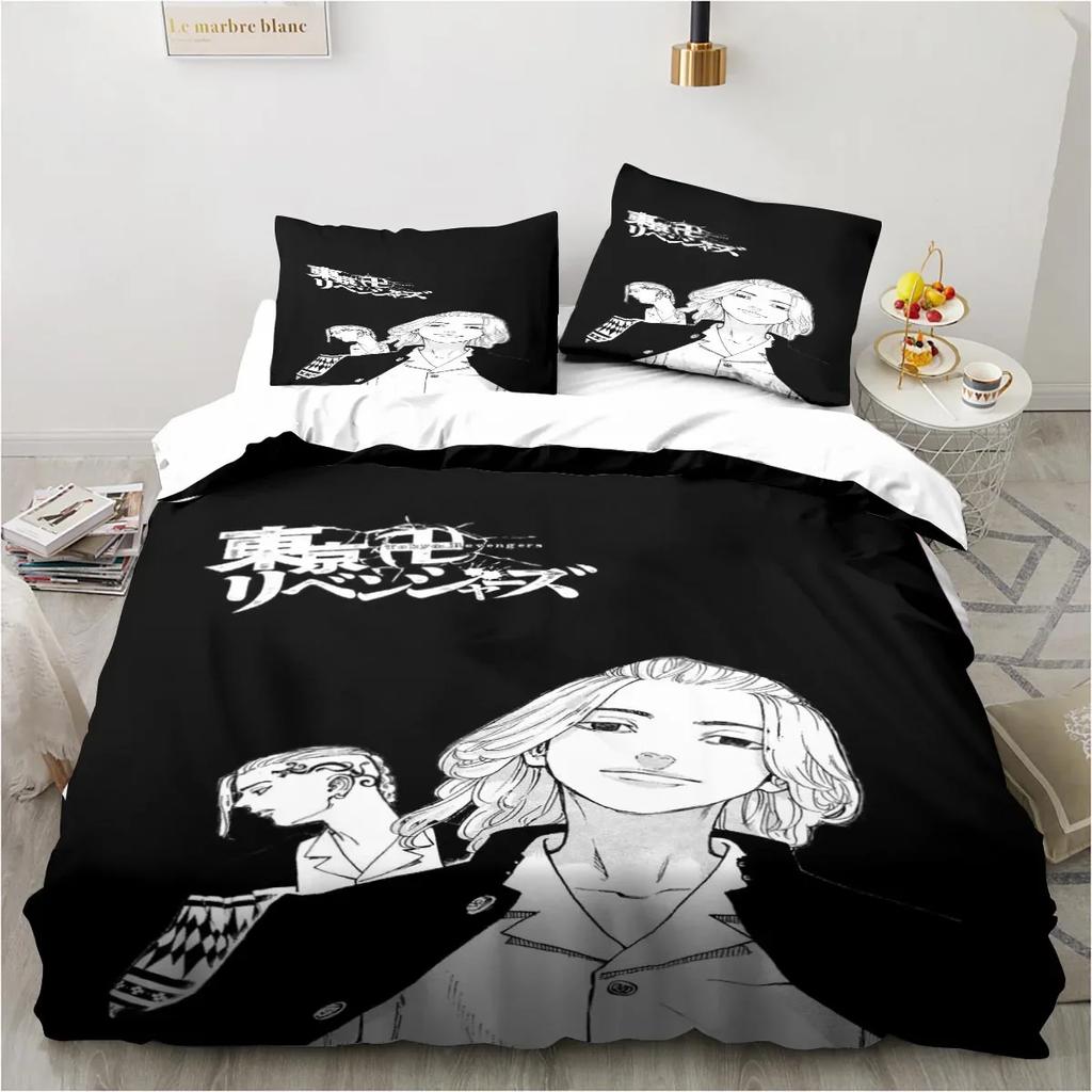 Anime Tokyo Revengers Ryuguuji Ken Sano Manjiro Bedding Set Single Twin Double Queen King Cal King Size Bed Linen Set