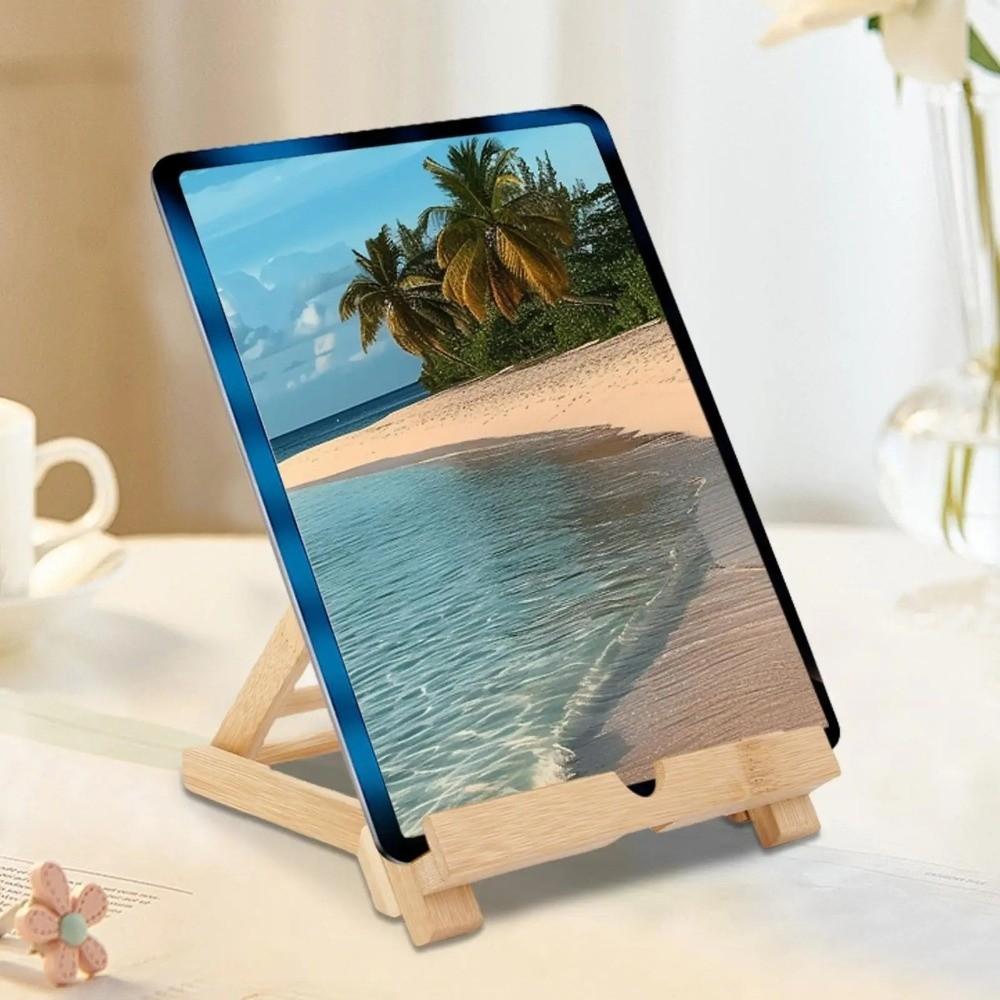 Wooden Book Holder Sturdy Kitchen Cookbook Stand Desktop Reading Rest Holder  Cell Phone Stand