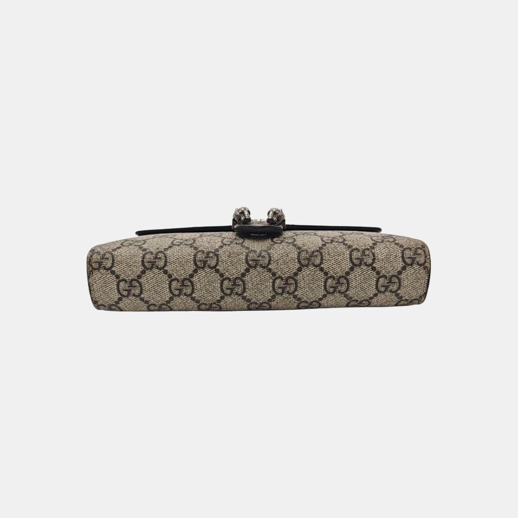 [Pre-Owned] Dionysus Tiger Head Buckle Logo Beige Lining GG High-Quality Synthetic Canvas WOC Wallet Crossbody Shoulder Bag - Very Good #1KGSPYQ
