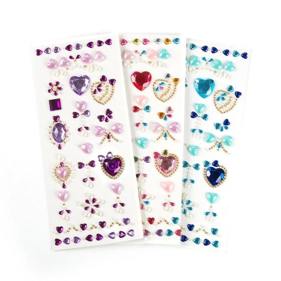 Acrylic Gem Face Stickers for Kids Colorful Rhinestone Self-Adhesive Gems for Girls Stage Performance