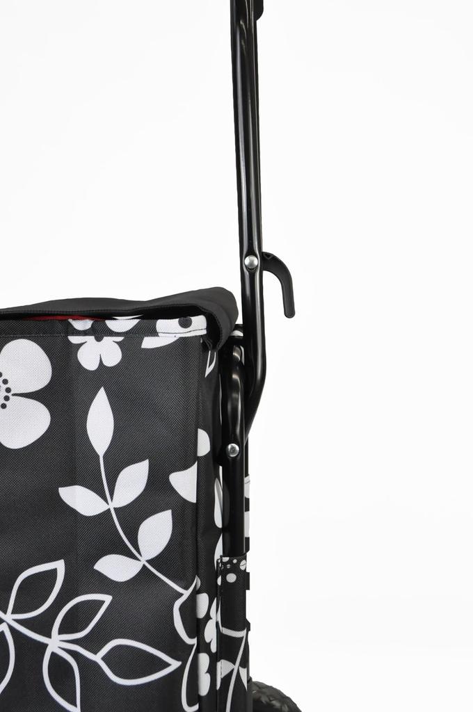 Rep cocoro Shopping Cart, 22L, Flower Black, with Flap & Cooler Function, and Bag-in-Bag