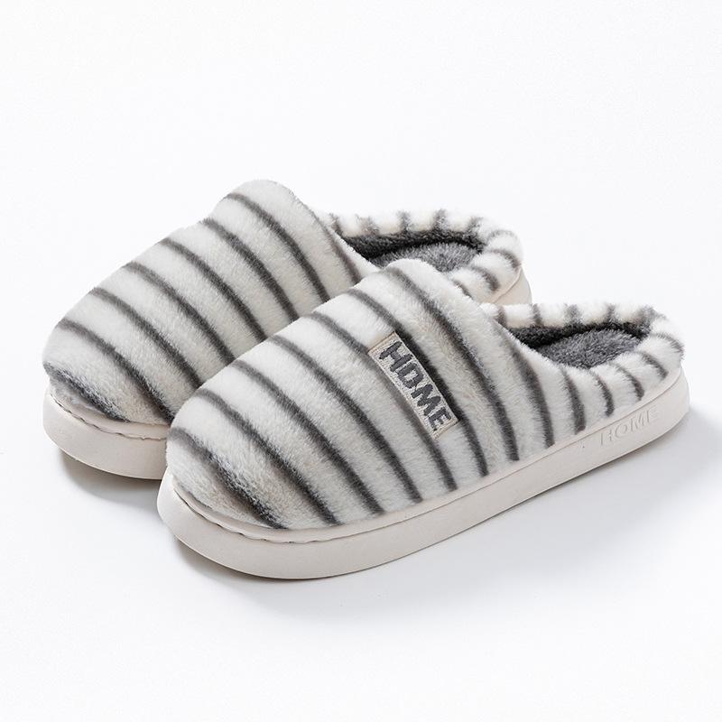 Cotton slippers women's 2025 new autumn and winter indoor home thick bottom fluffy plush warm non-slip confinement cotton mop