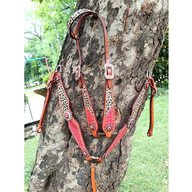 

New Designer High-quality Premium Horse Show Saddle Tack Western Leather Headstall Breast Collar