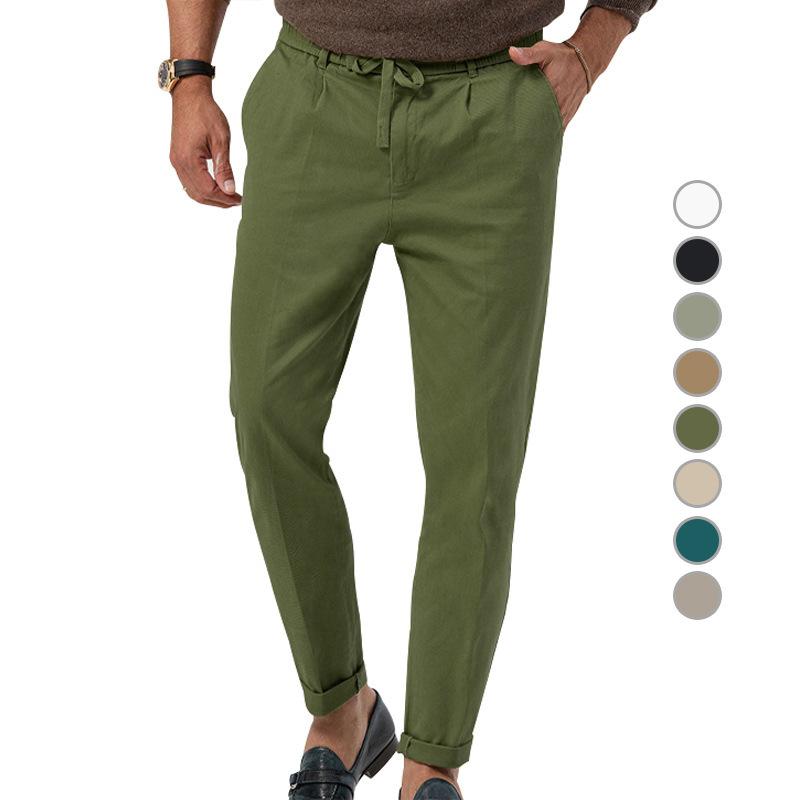 Men's large size casual trousers men's trend business casual trousers spring and autumn new straight solid colour men's clothing