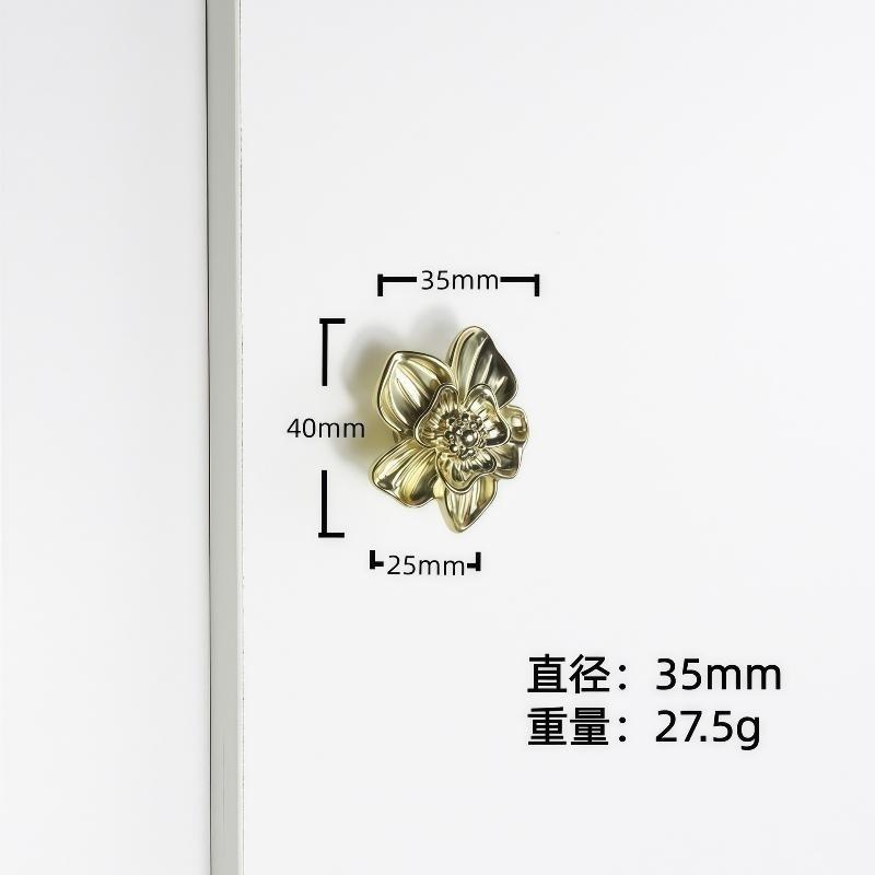 Vintage Floral Cabinet Pulls Creative Petal-shaped Single Hole Drawer Handles Zinc Alloy for Kitchen Wardrobe Bathroom Furniture