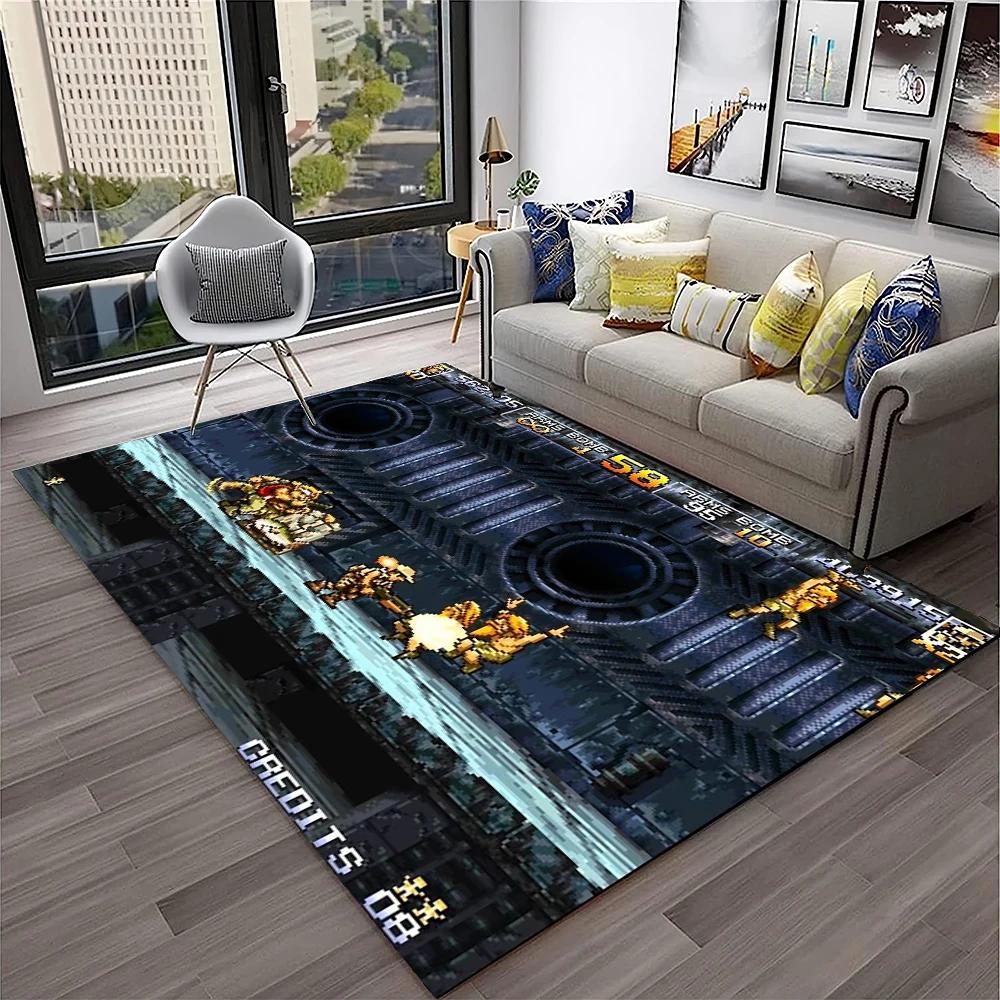 Retro Game Metal Slug Gamer Cartoon Carpet Rug for Home Living Room Bedroom Sofa Doormat Decor,kids Area Rug Non-slip Floor Mat