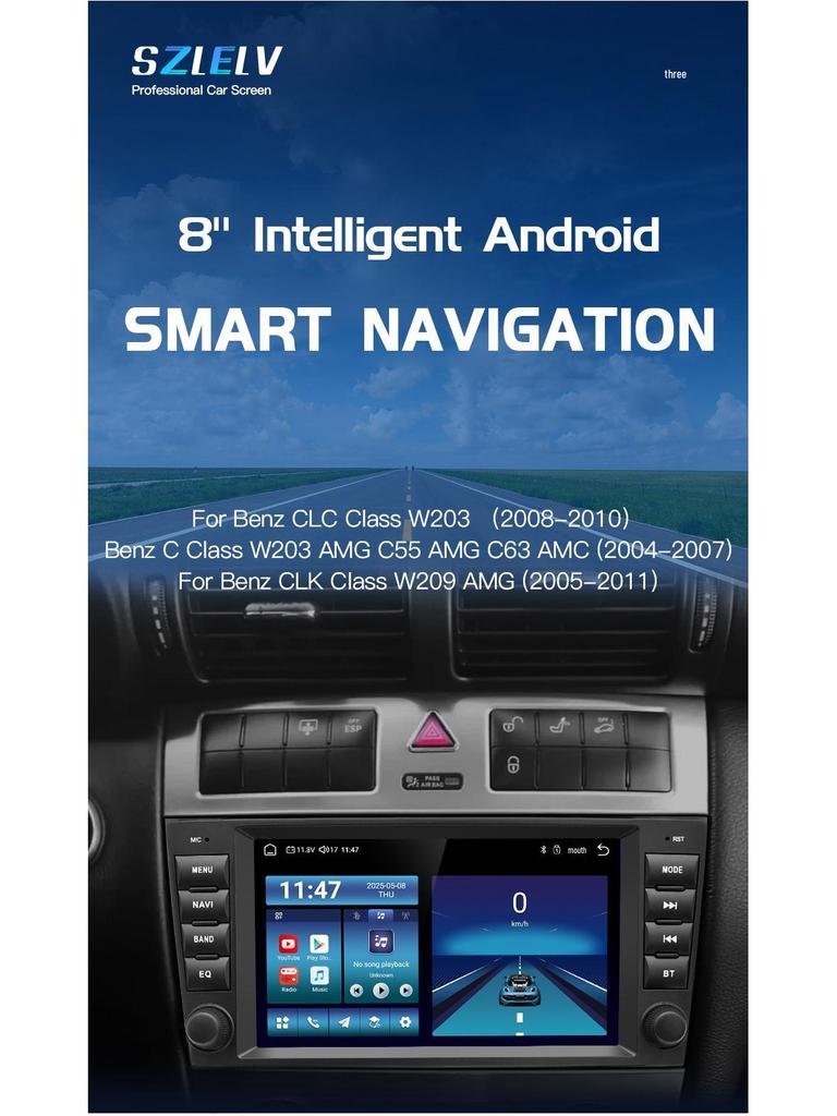 Compatible with Mercedes-Benz CLC-Class W203 Central Control Navigation Screen & Reversing Camera Radio Player