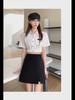 Women's High-Waist Black A-Line Skirt with Hip-Covering Design for Spring and Autumn 2023