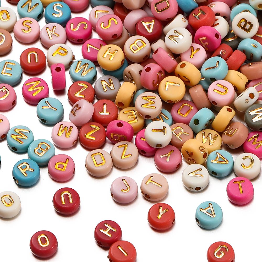 

2400pcs Mixed Letter Acrylic Beads Round Flat Star Moon Spacer Beads for Jewelry Making DIy Bracelet Necklace Earring Supplies