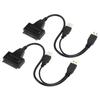 2Pcs Convert Cable USB 2.0 SATA 7 15Pin Adapter for 2.5 Inch SSd Hard Drive 480Mbps