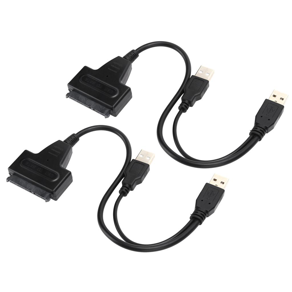 2Pcs Convert Cable USB 2.0 SATA 7 15Pin Adapter for 2.5 Inch SSd Hard Drive 480Mbps