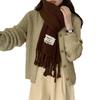 Women's Winter Twist Big Braid Scarf Solid Color Versatile Korean Style Warm Knitted Wool Student Scarf Fashionable Versatile