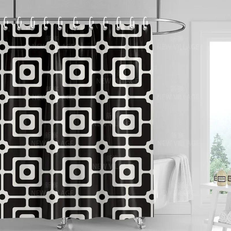 Decorazione casa tende da doccia bagno tessuto tenda impermeabile Soggiorno Moderno Nordico Moderno motivo geometrico semplice