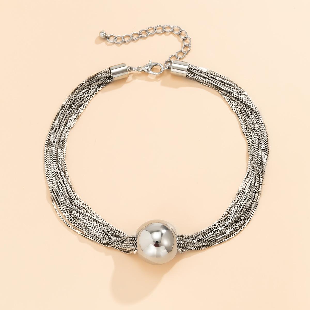 

Крупное ожерелье из преувеличенных круглых бусин, модная индивидуальность, простой легкий роскошный дизайн, подвеска в виде круглого шара, украшение для ожерелья