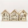 1PC Christmas Wooden Crafts Wooden Christmas Small House Cabin Lighting Ornaments Pendant Christmas Tree Decoration