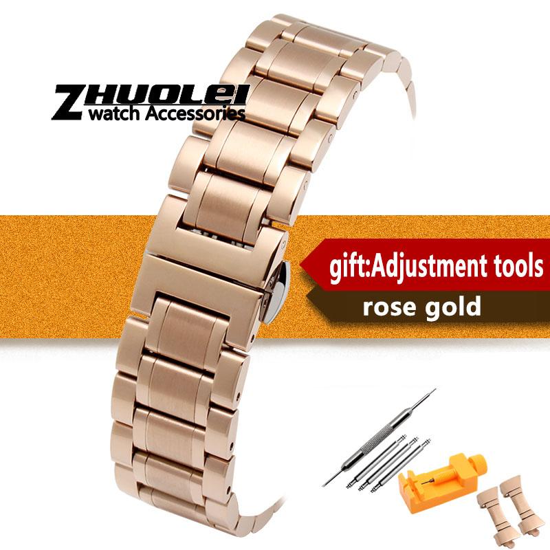 Watch Bracelet For Any Brand Wristband Stainless Steel 14 15 16 17 18 19 20 21 22 23 24mm with Curved Strap Accessories Bands
