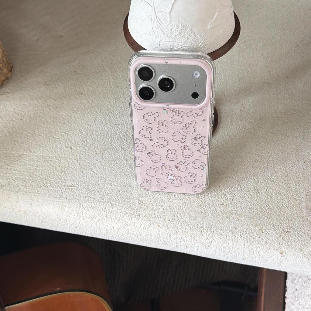 Trendy Double-Layer Pink Miffy Series Drop-Proof Phone Case for Apple iP17 Pro Max