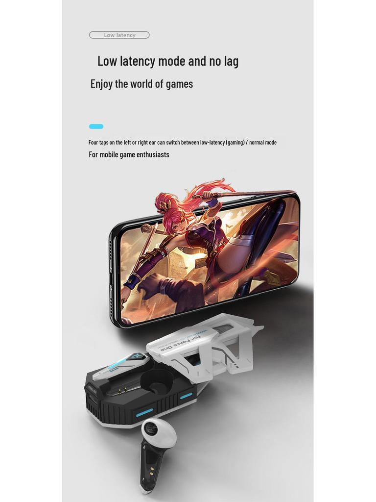 Mecha Trend Bluetooth Earphones: Gaming Pendant with Low Latency & High-Quality Sound