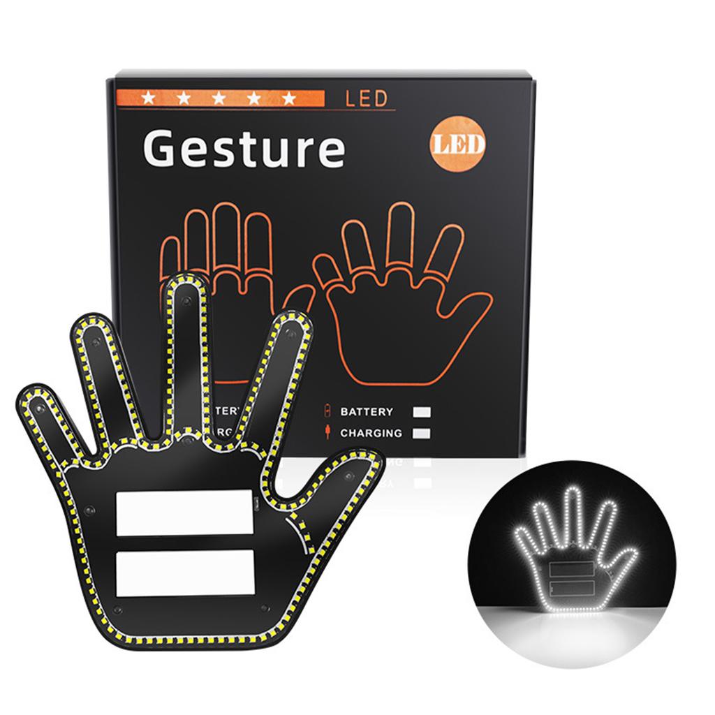 Hand Gesture Light for Car,Funny Gesture Finger Light for Car with Remote, LED Car Back Window Sign Car Gadgets