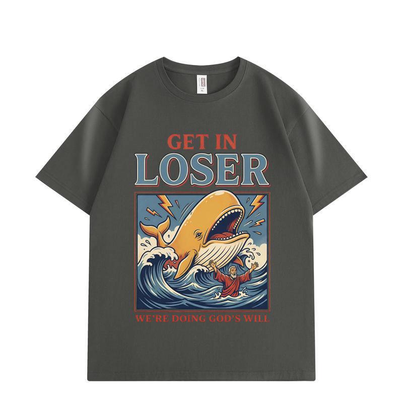 Komm rein Verlierer Wir tun Gottes Willen Lustiges Christliches T-Shirt Mode Y2k Oversized T-Shirts Herren Damen Freizeit Baumwoll-T-Shirts