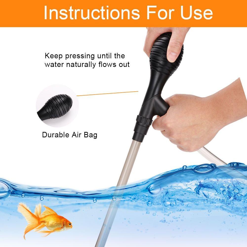 Semi-automatic Water Change Pump Handheld Siphon Gravel Cleaner Sand Washing Pump  Aquarium