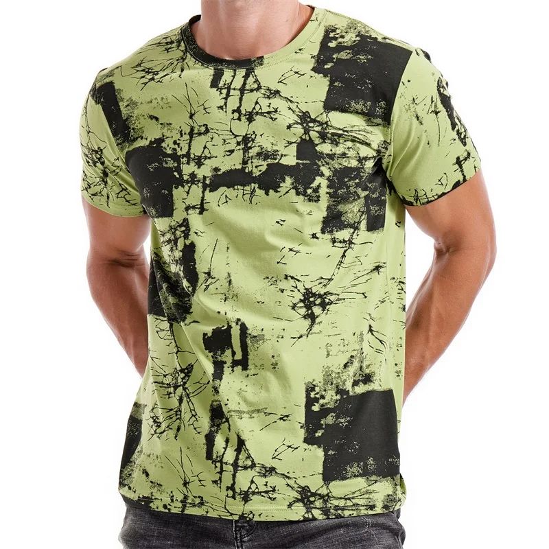 Men s 3D Graffiti Print T-Shirt, Comfortable, Casual, Trendy Fashion, Streetwear Trend, Plus Size, Loose Short Sleeve 6XL