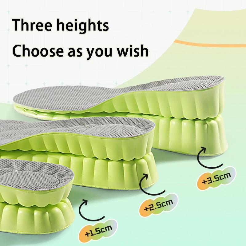 1Pair /2Pair New Breathable Anti-Odor Insole Height Increase Insoles Shock Absorbing Shoe Sole Soft Comfortable Sports Insole