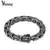 Mens Titanium Steel Dragon Head Bracelet Vintage Punk Style Biker Accessory Stainless Wristband Motorcycle Riders