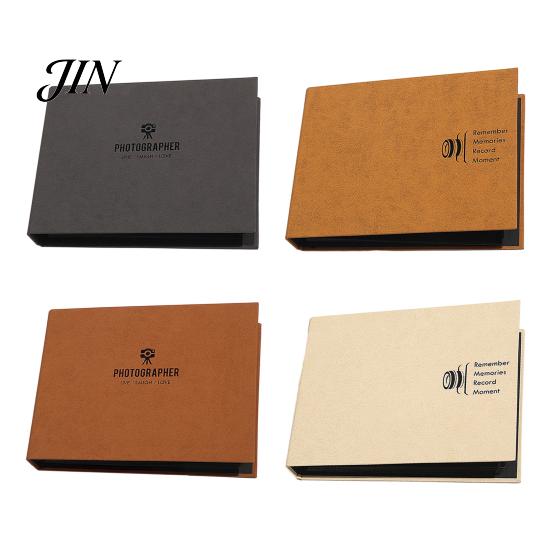 Commemorative Photo Album Scrapbook, Horizontal Loose-Leaf with Waterproof Thickened Film Pages, Flat-Lay Design Refillable Coil Binding for