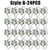 6-48PC High-End Metal Napkin Rings Diamond Pattern Leaf Motif Decorative Clips for Wedding Banquet Hotel Table Settings