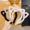 Hairband Kitten Ears Leopard Pattern Furry Plush for Halloween Cosplay Makeup Wash Face Stage Play Hair Hoop