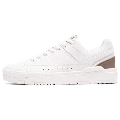 Li Ning Common 70s Bequeme Stoßdämpfende Abriebfeste Low-Top Skateschuhe Herren Sneaker Weiß Braun AGCT043-2