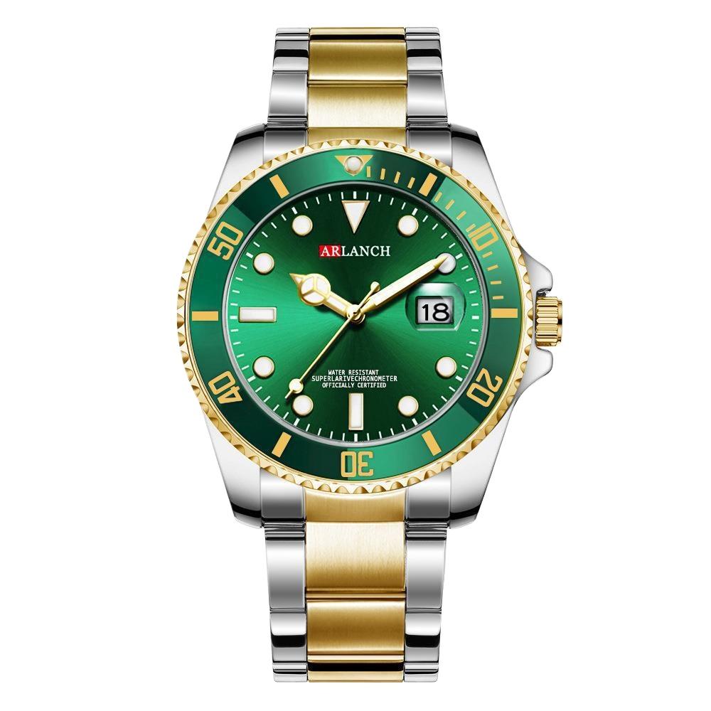 

Календарь труда Роскошные часы Бизнес Мужские часы Зеленые часы-призрак воды Мужские кварцевые часы