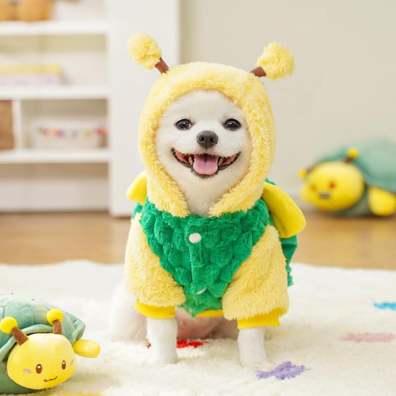 Pet Costume Outfit Dogs Cats Winter Cosplay Turtle Transform Dress With Leash Hole