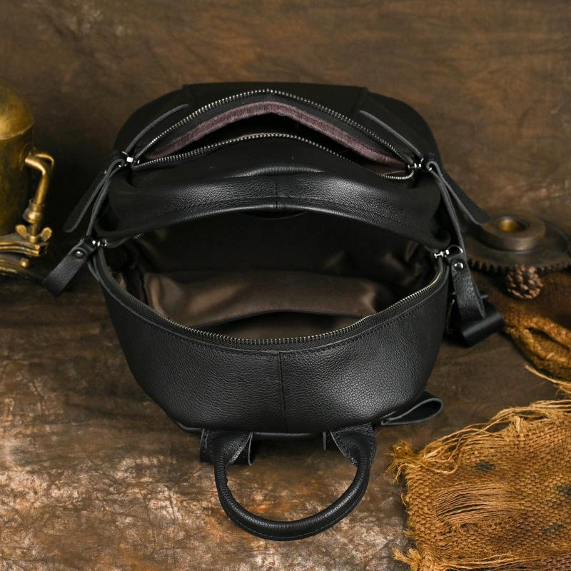 European and American Trend Retro Top Layer Cowhide Wiped Color Men's Backpack Genuine Leather Backpack Versatile and Simple Casual Travel Bag