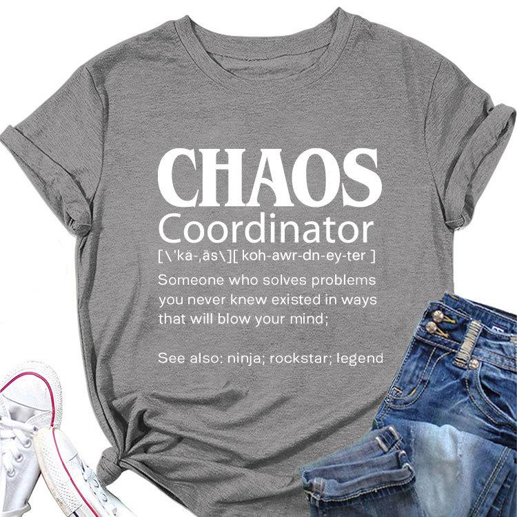 Summer New Casual Shortsleeved T Shirt Chaos Coordinator Printed Loose Crew Neck Top All Match Womens Fashion Pullover