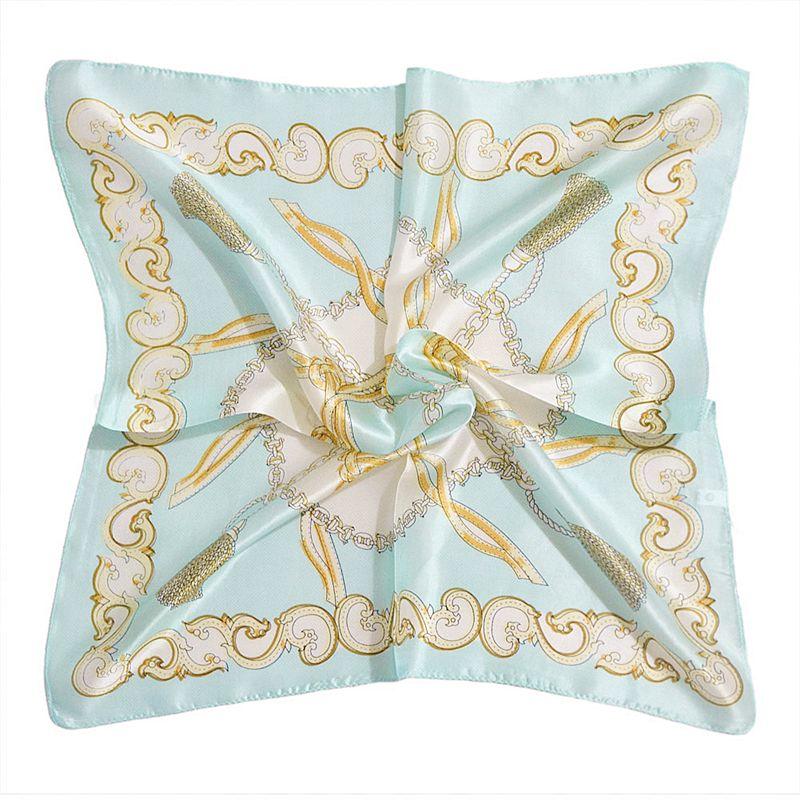 Tony&Candice 100% Silk Scarf Square Women 53*53CM  Scarves Ladies Ring&Wrap Oil Pattern Luxury Style  Soft Satin Neckerchief